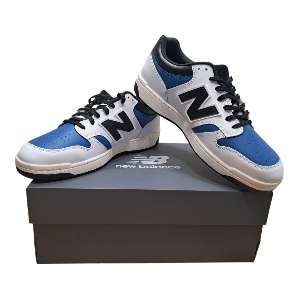New New Balance 480 Men's Shoes –White Blue Agate Black - Size: 12 ( 30 cm)